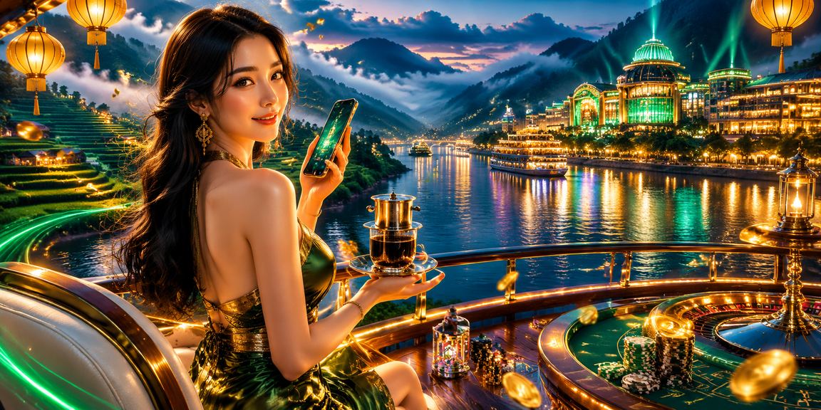 Người dùng Sa Pa ngồi bên tách cà phê sử dụng điện thoại để giải trí trực tuyến một cách thư thái
